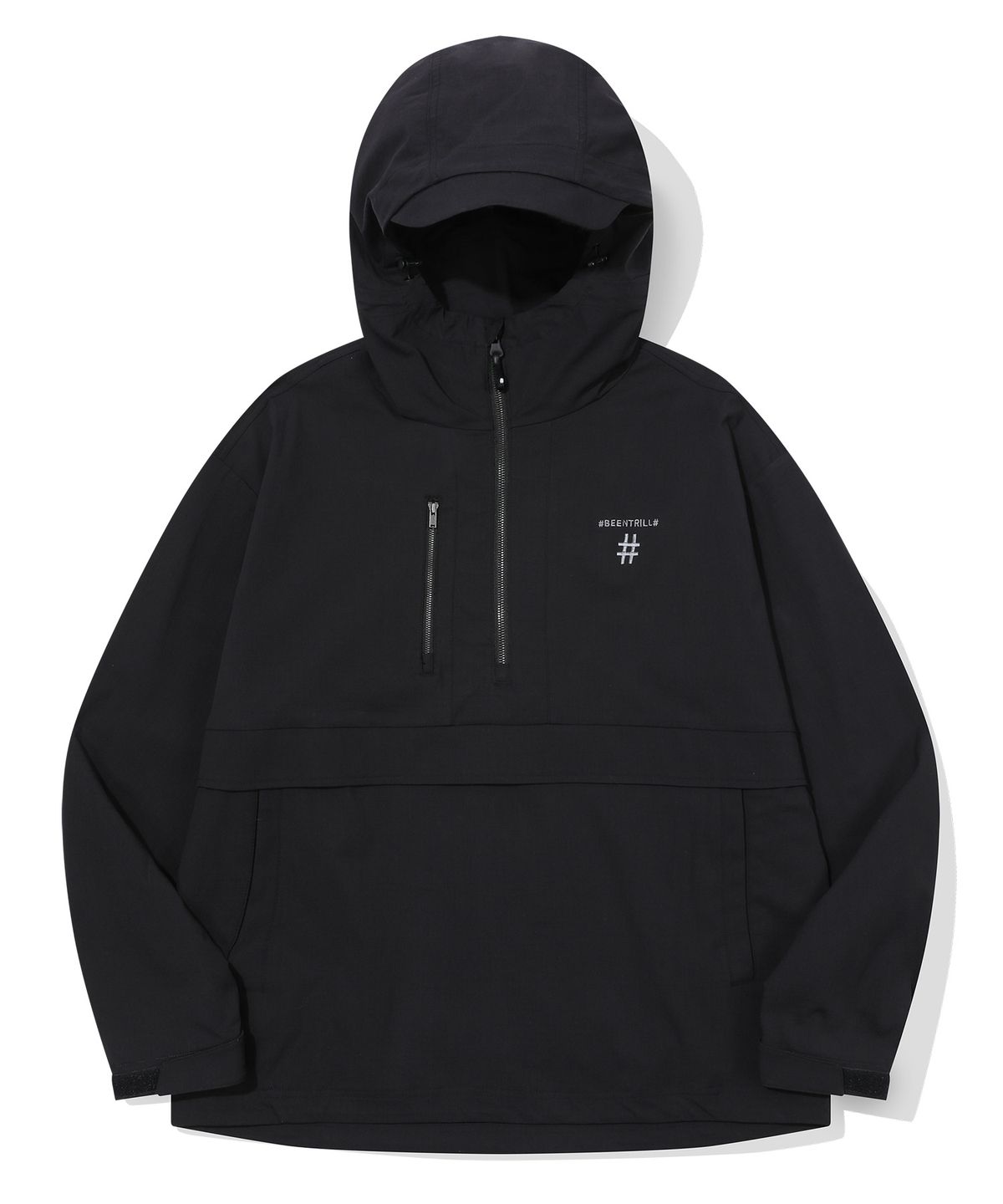 빈트릴(BEENTRILL) 립스탑 후드 아노락(블랙)