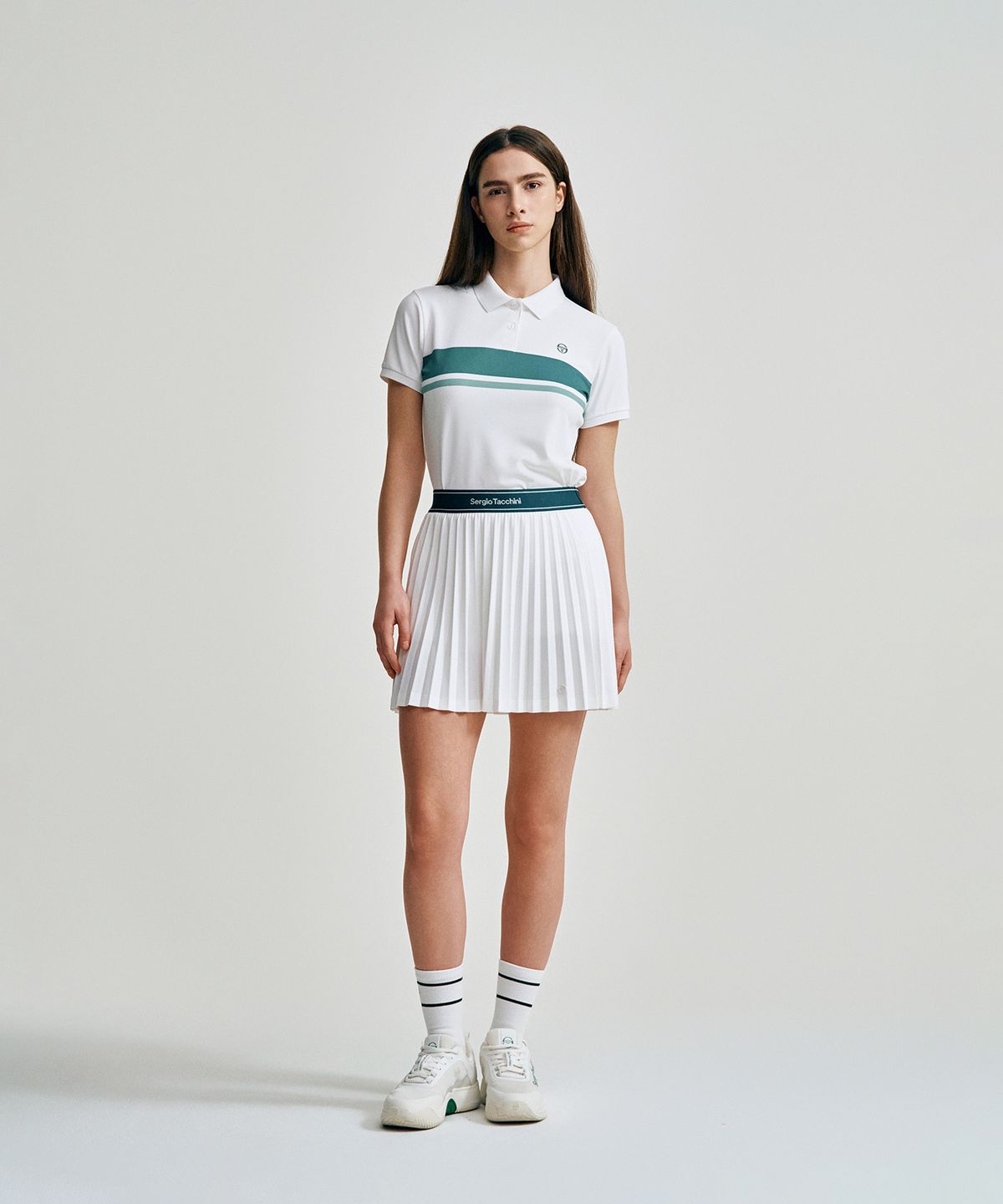 세르지오 타키니(SERGIO TACCHINI) W 타키니 플라잉 잔플리츠 스커트 (White)