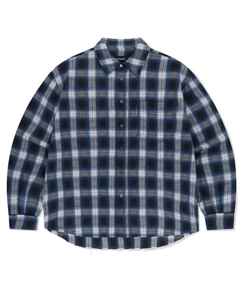 RAW CUT OMBRE SHIRT NAVY(MG2FSMW321A)