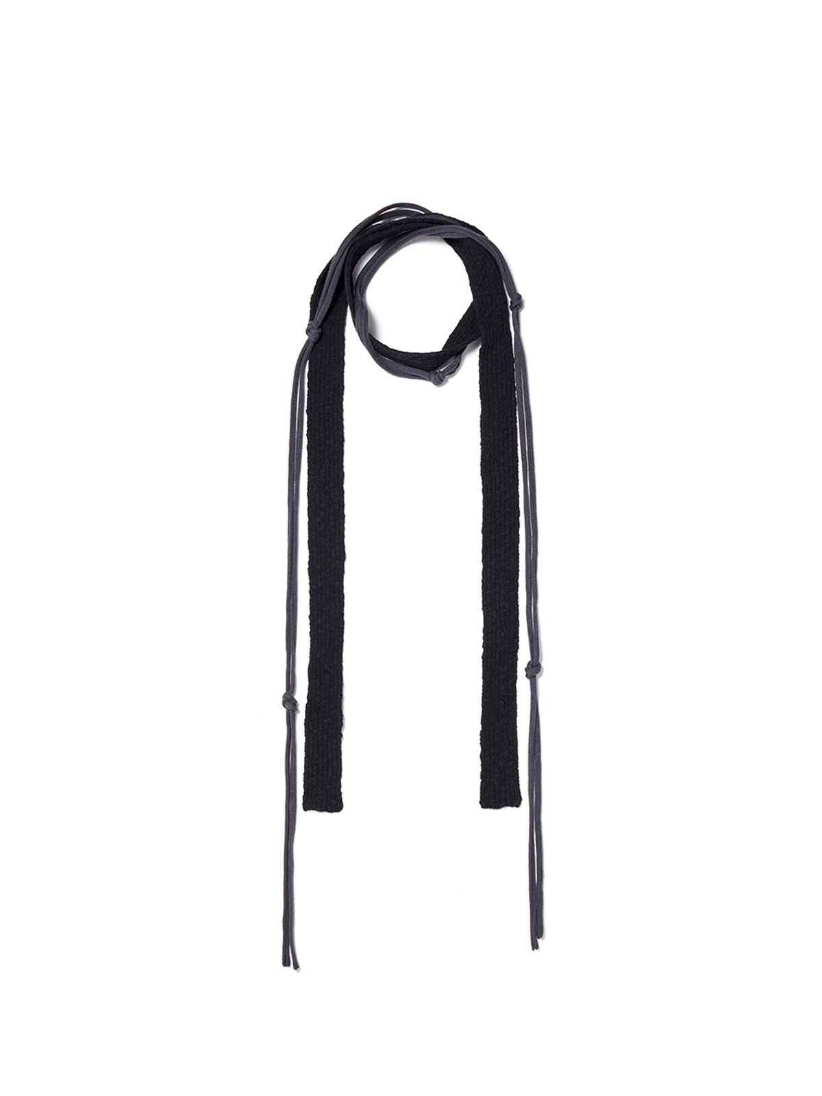 마뗑킴(MATIN KIM) STRING LAYERED TWO WAY MUFFLER IN BLACK