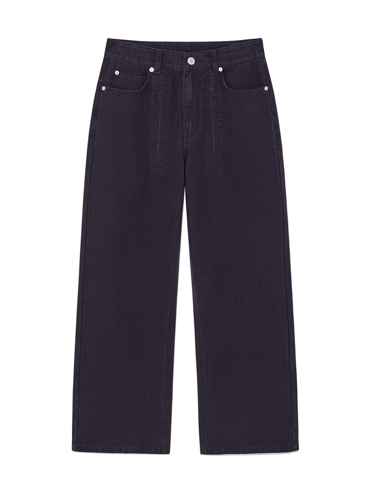 마뗑킴(MATIN KIM) STITCH POINT WASHED COTTON PANTS IN PURPLE