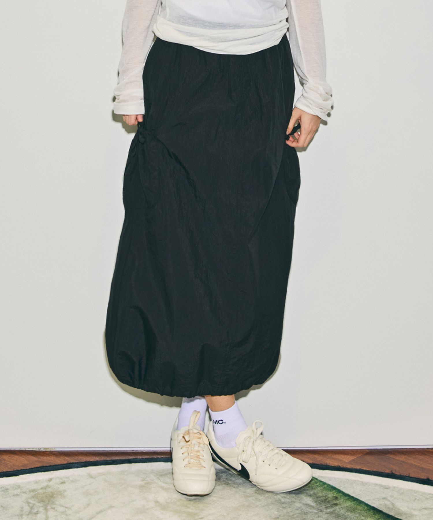 さらに100円引き◆LMC◆WM RIBBON NYLON LONG SKIRT MUSINSA | LMC WM RIBBON NYLON LONG SKIRT black