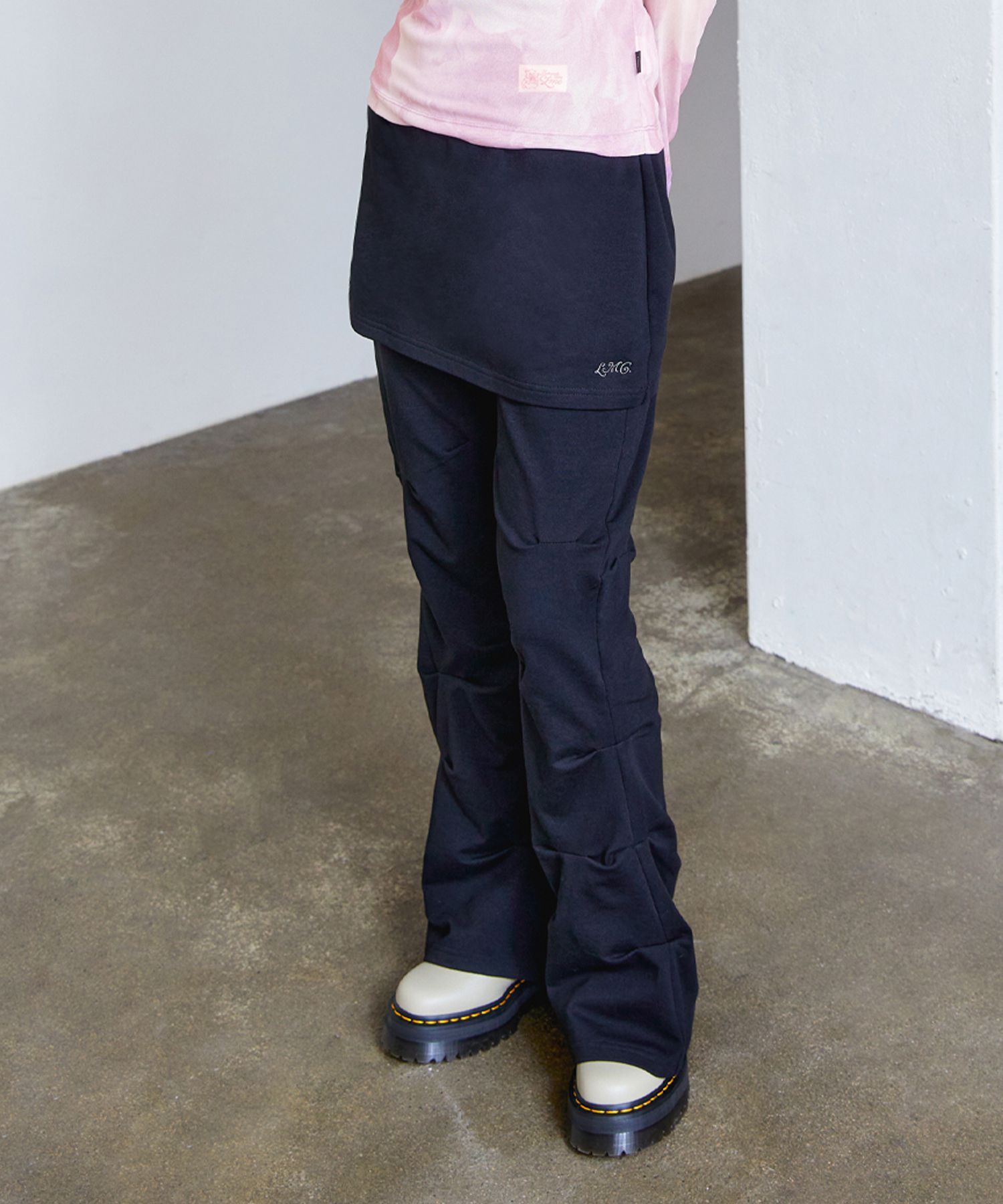 ★2025SS新作★LMC★WM SKIRT LAYRED SHIRRING SWEAT PANTS WM SKIRT LAYRED SHIRRING SWEAT PANTS black - LMC | 60
