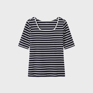 여성) 코튼 립 스퀘어넥 5부티_MSF2TS2020