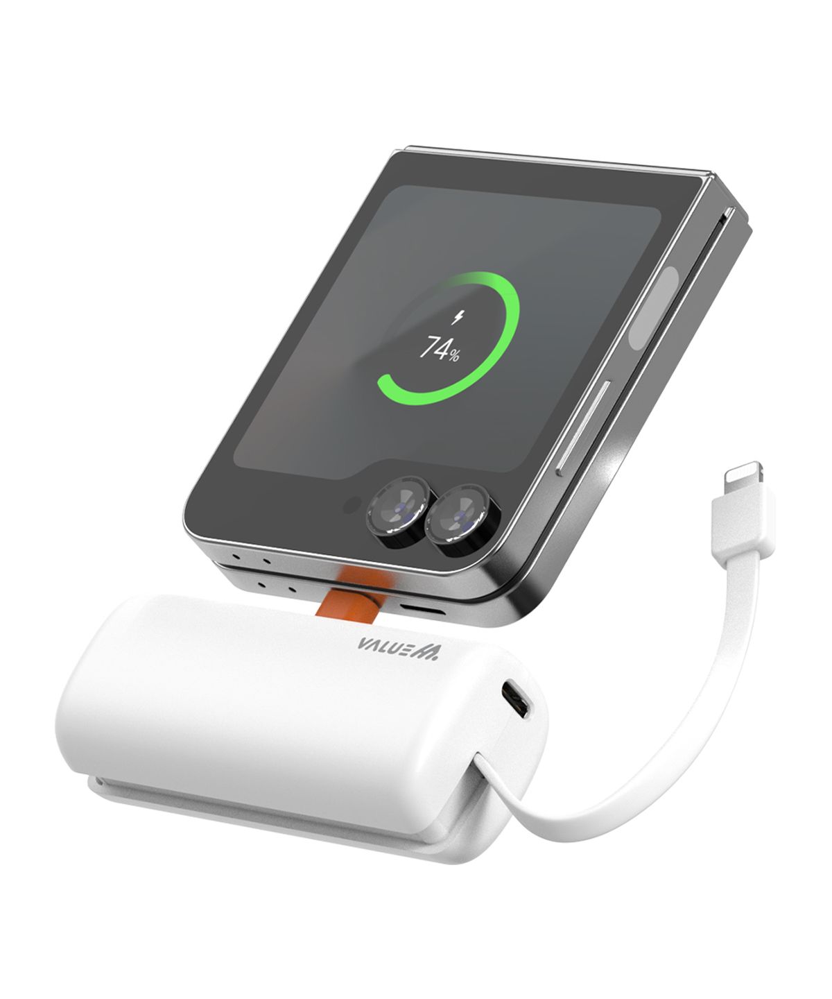 밸류엠(VALUEM) PD 20W 접이식 C타입 8핀 도킹 고속충전 보조배터리 5000mAh D4