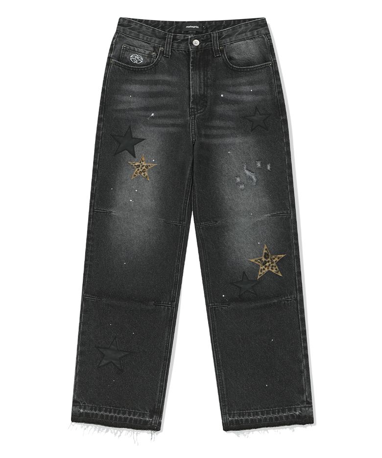 STAR FLARED DENIM PANT BLACK(MG2FSMD120A)