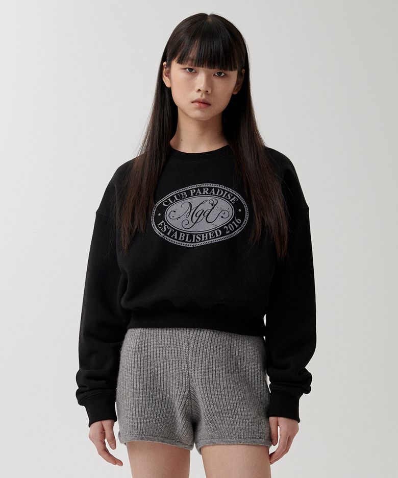 CLUB PARADISE CROP SWEATSHIRT BLACK(MG2FSFM449A)