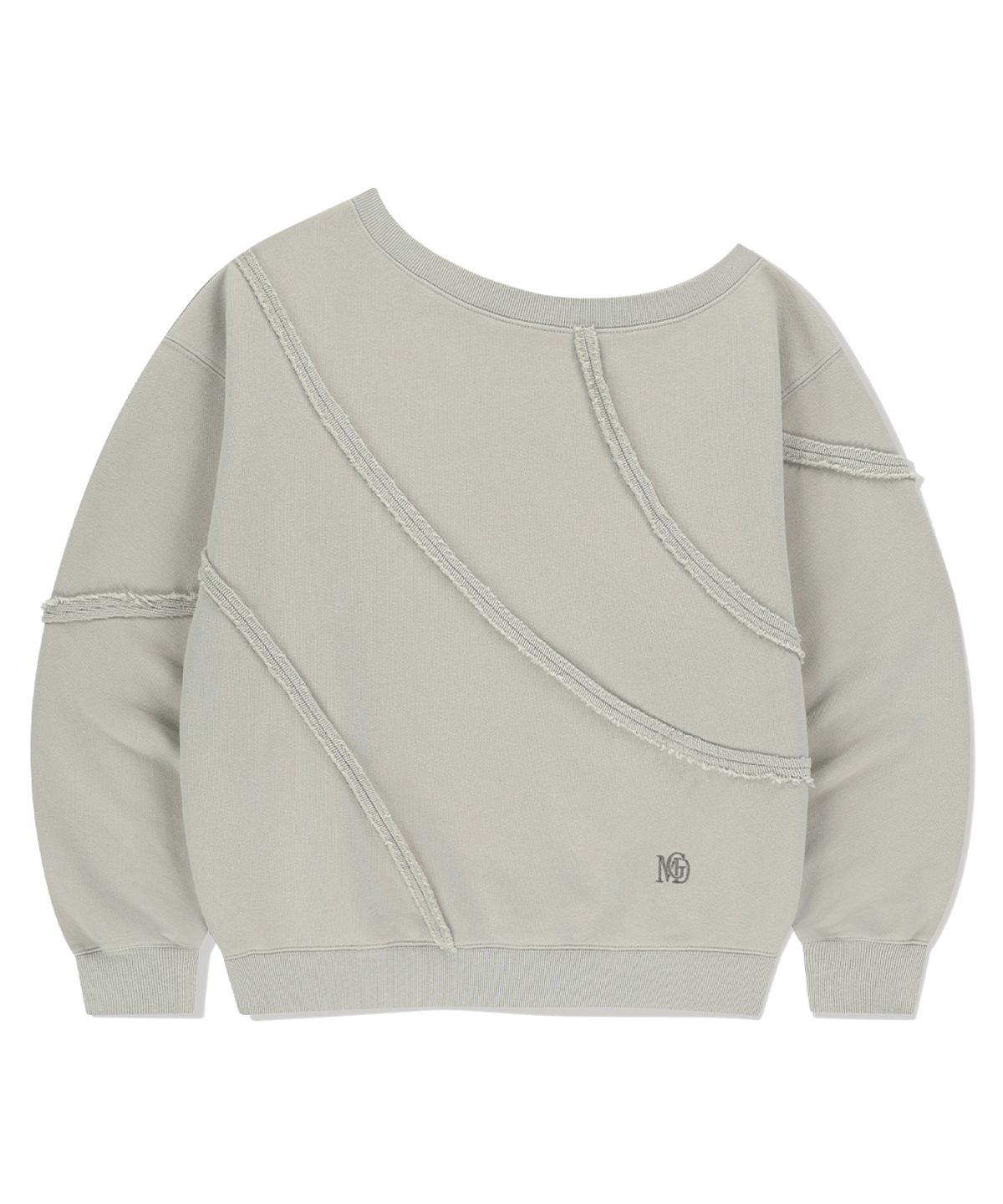 마하그리드(MAHAGRID) CUT OFF ONE SHOULDER SWEATSHIRT BEIGE(MG2FSFM452A)