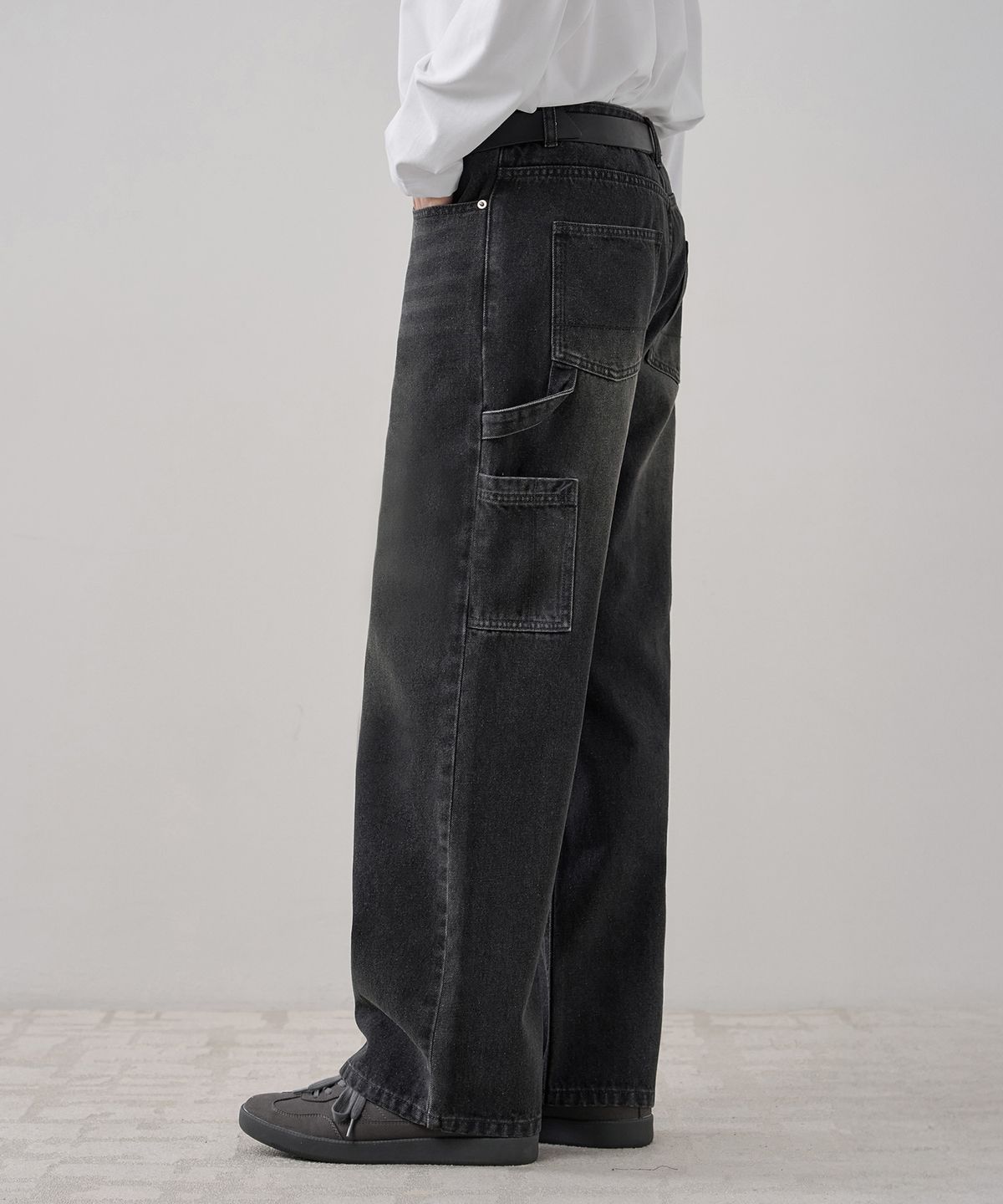 드로우핏(DRAW FIT) 와이드 카펜터 워크 팬츠 [BLACK]