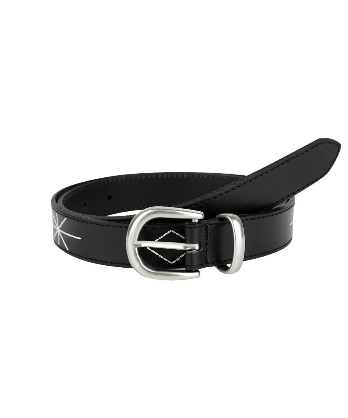 마하그리드(MAHAGRID) STITCH LEATHER BELT BLACK(MG2FSMAB75A)