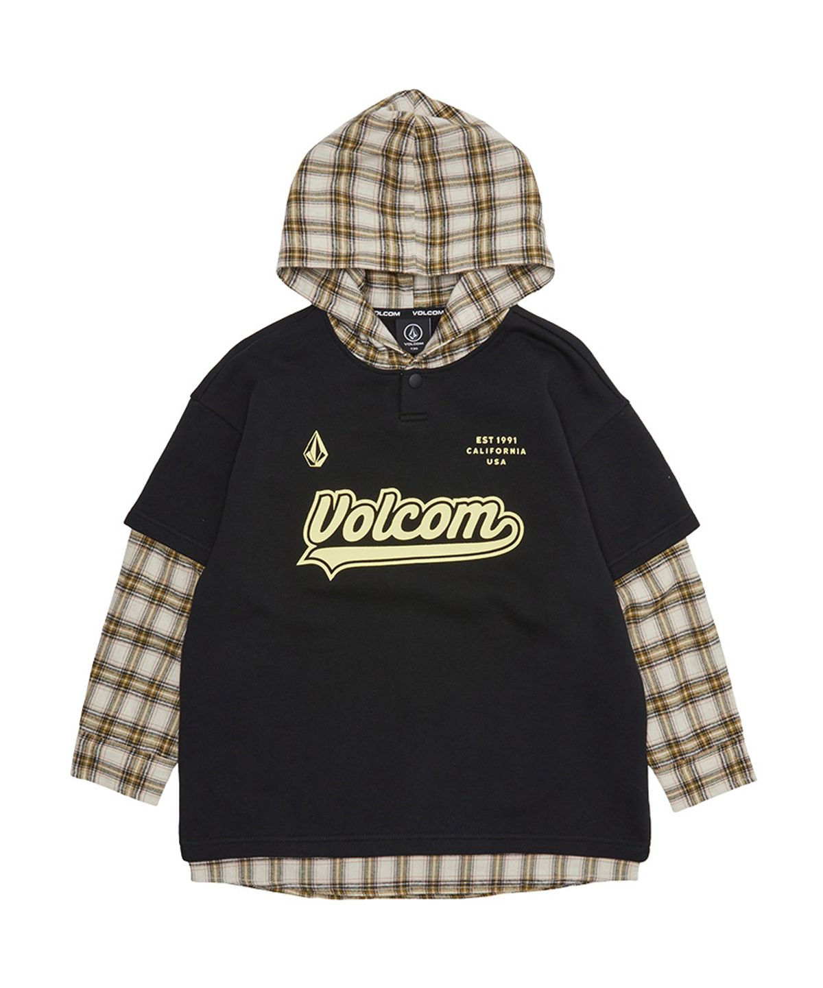 볼컴 키즈(VOLCOM KIDS) 스피디 후드 레이어드 티셔츠 D5S005