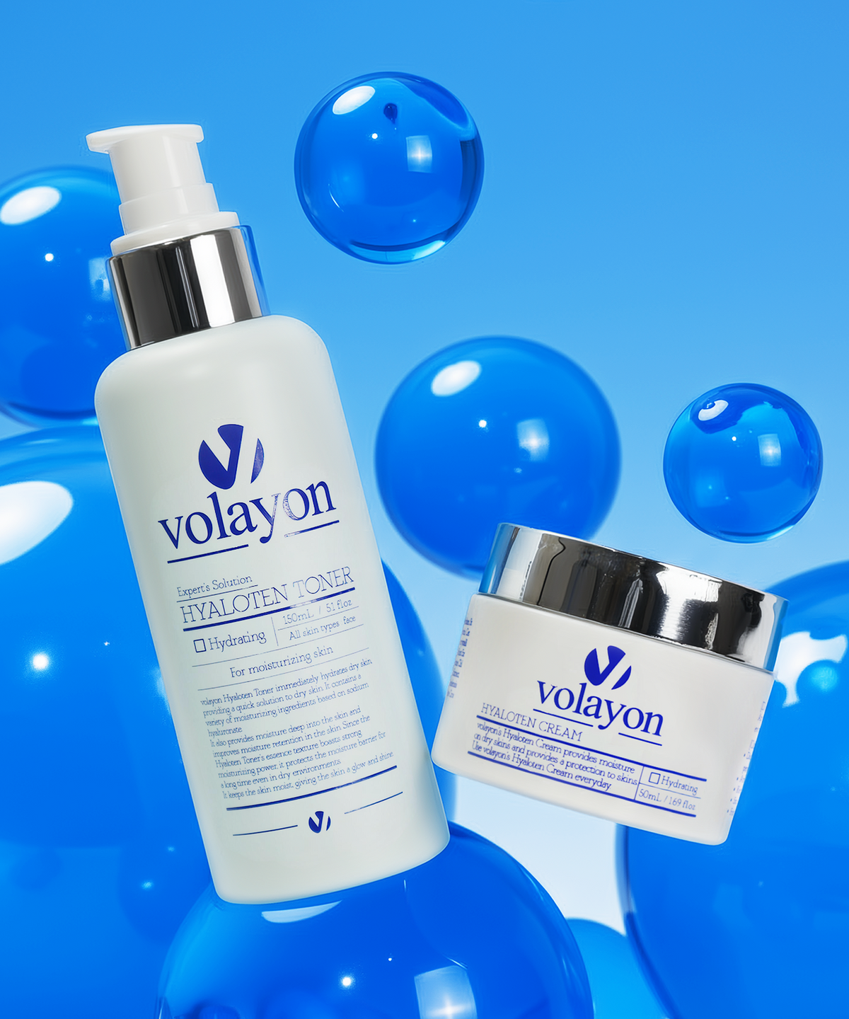 볼라욘(VOLAYON) [기초세트] 보습케어 히아로텐 2종 세트 (토너150ml+크림50ml)