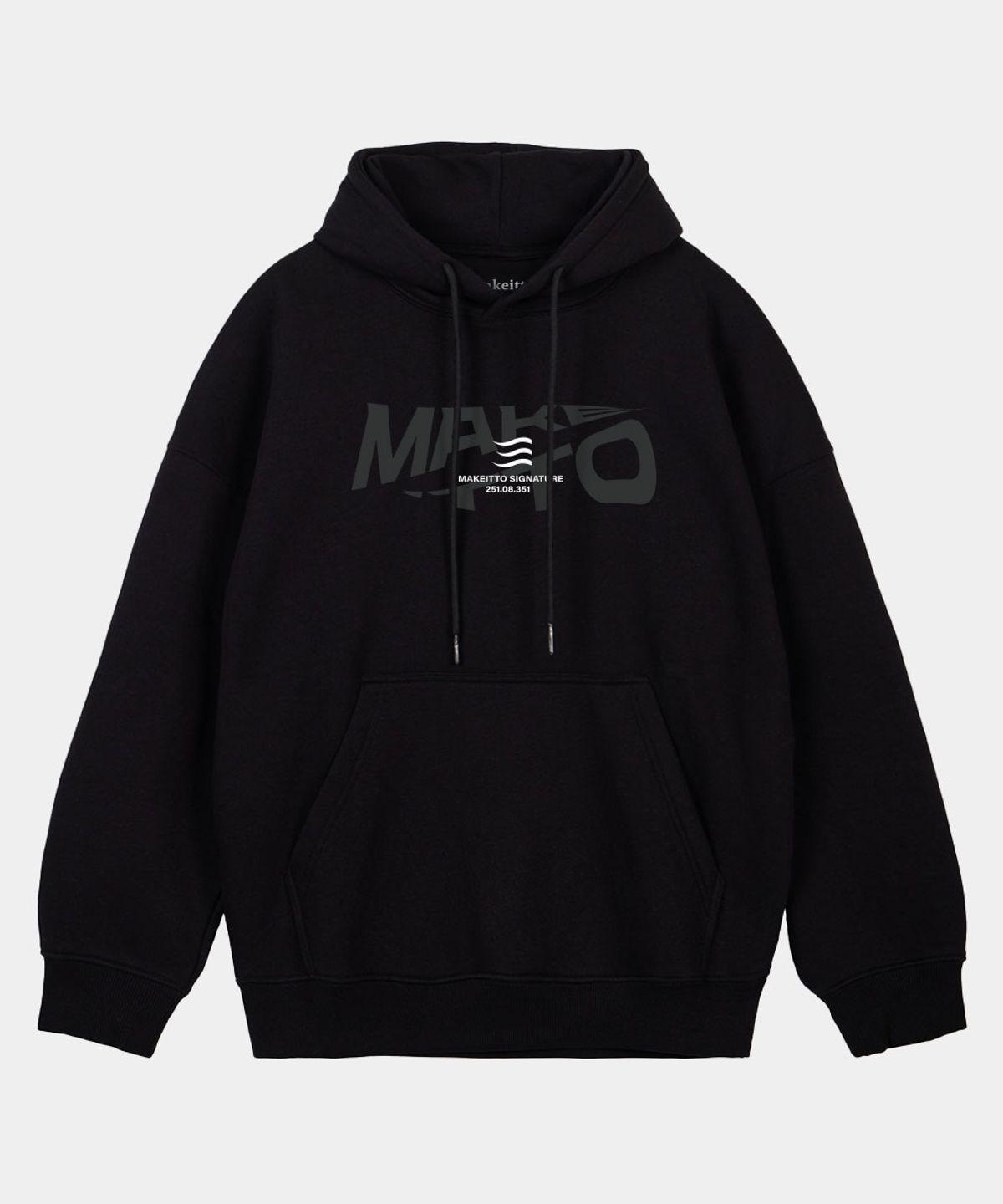 메이킷투(MAKEITTO) 액티브 레터링 후디_블랙