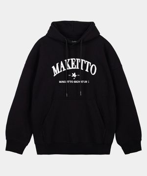 페인트 레터링 로고 후디_블랙