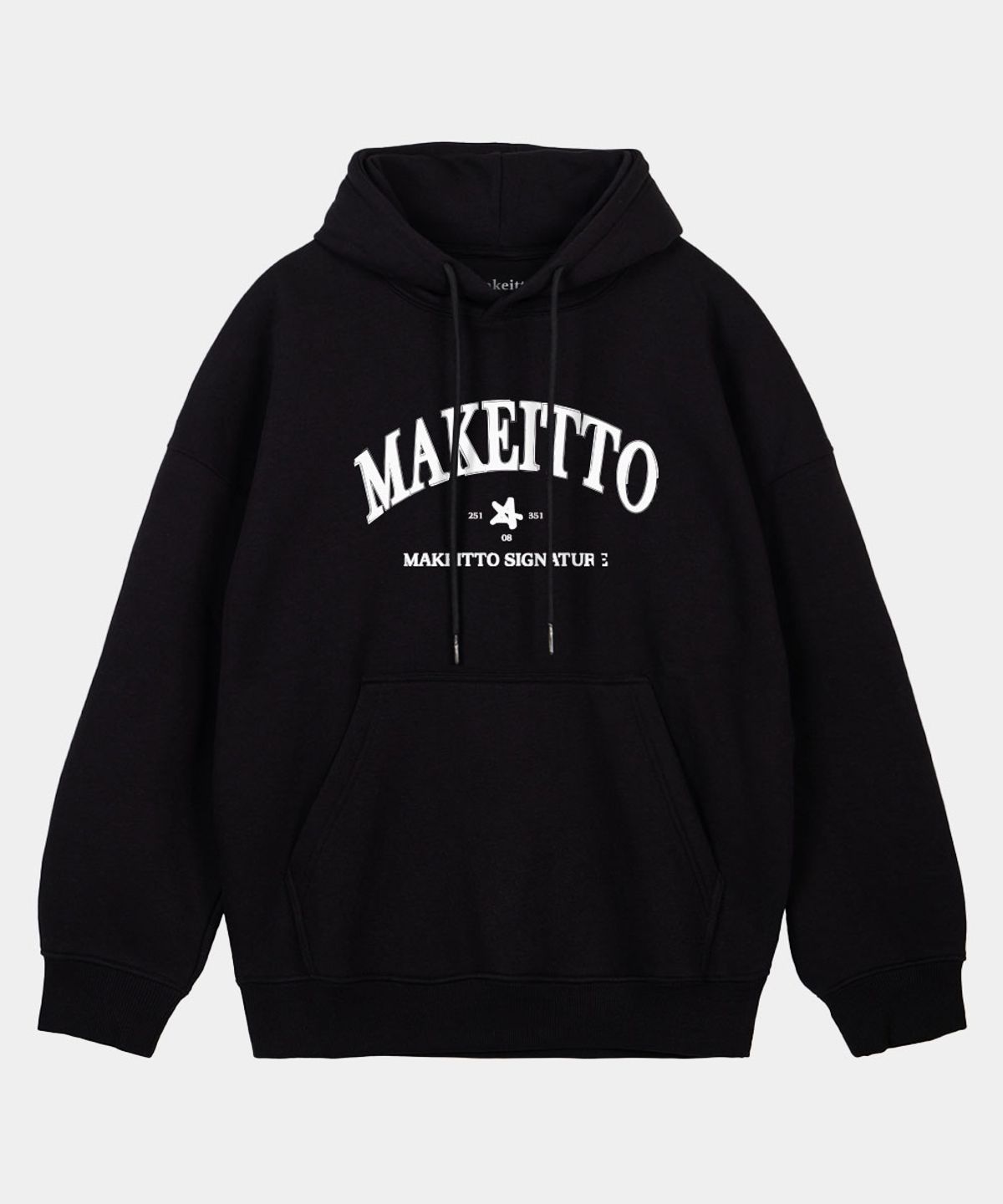메이킷투(MAKEITTO) 페인트 레터링 로고 후디_블랙