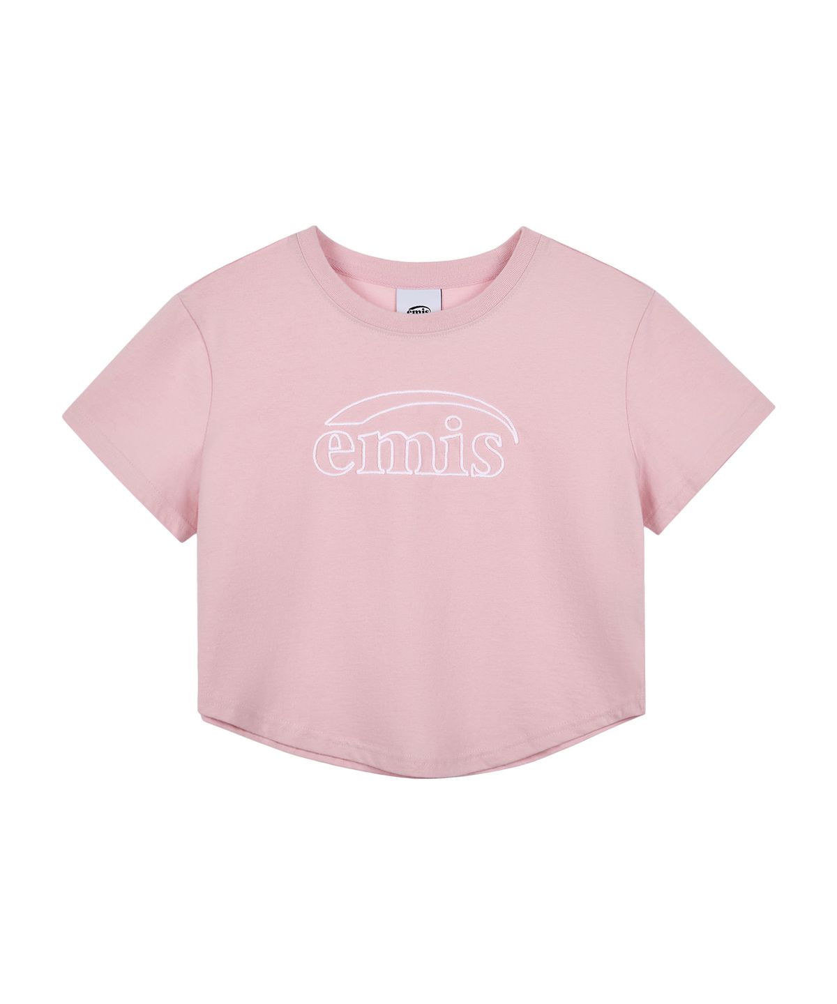 이미스(EMIS) CHAIN STITCH T-SHIRT-PINK/WHITE