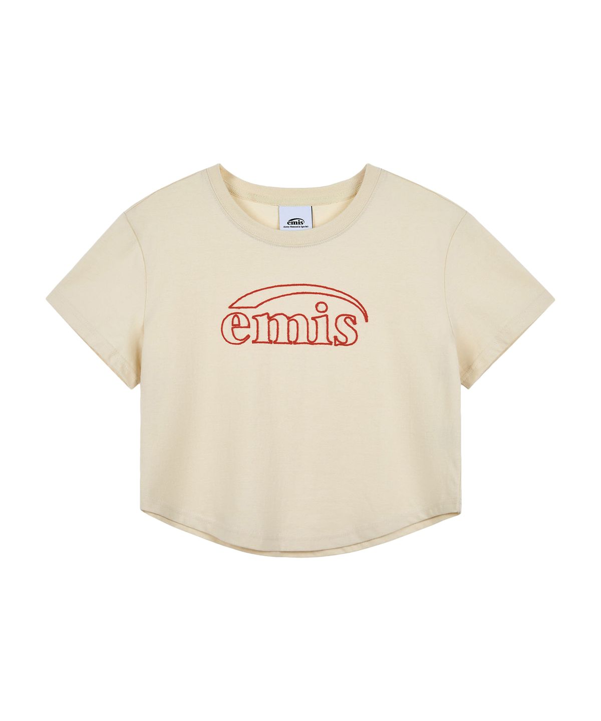 이미스(EMIS) CHAIN STITCH T-SHIRT-BEIGE/RED