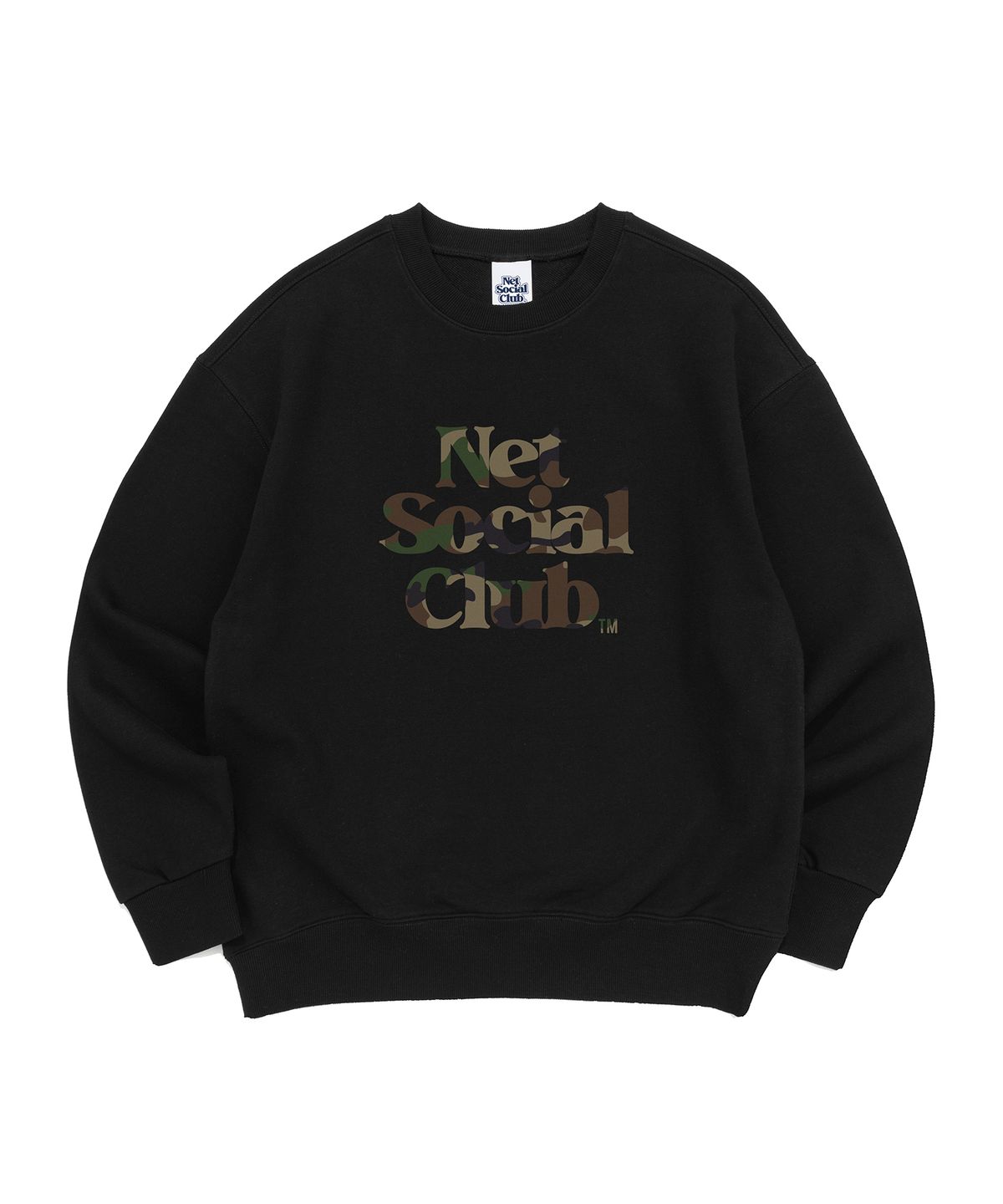 넷소셜클럽(NET SOCIAL CLUB) [기모선택] OG 로고 카모팩 스웻 셔츠 (블랙)