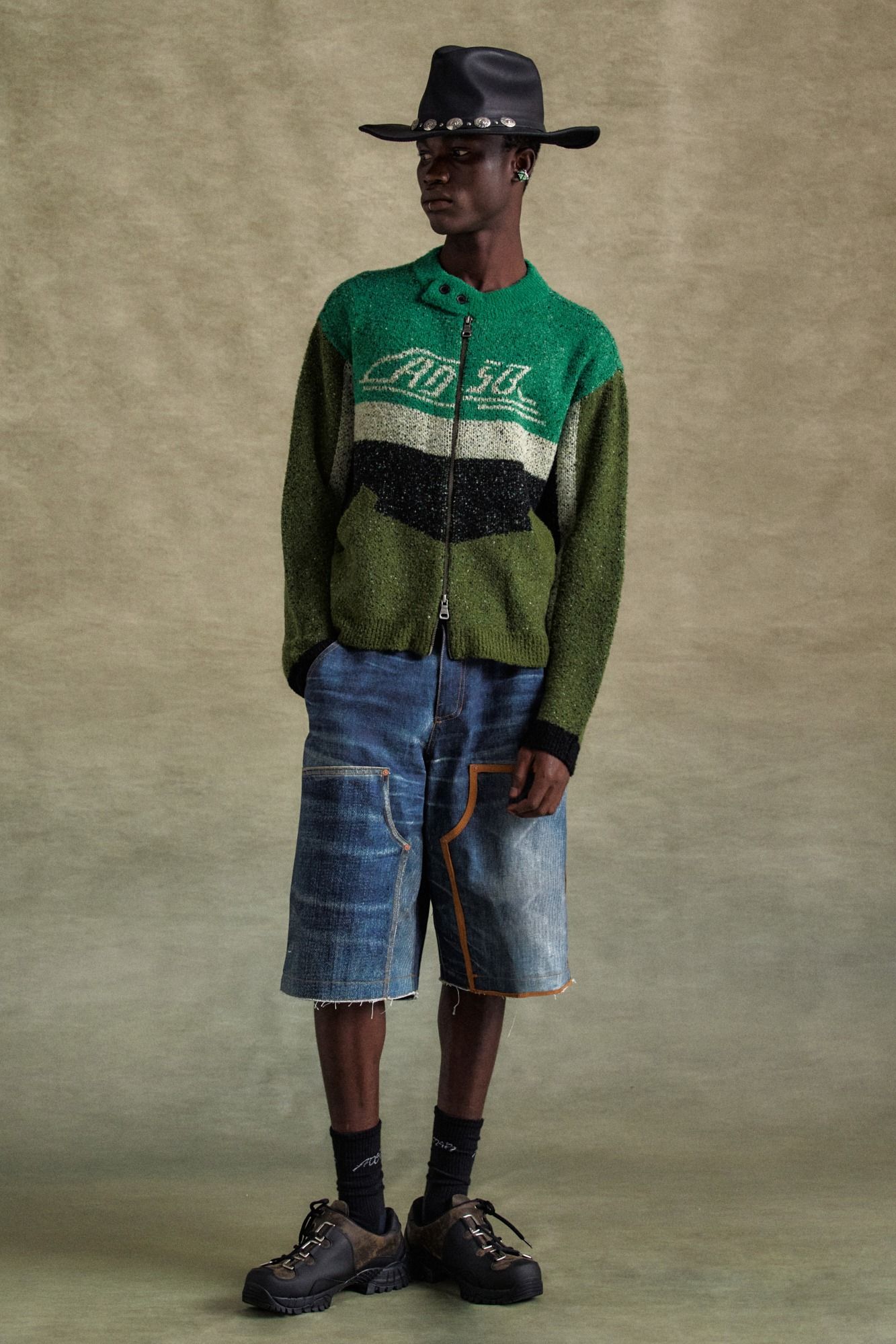 MUSINSA | ANDERSSON BELL Motorcycle Logo Cardigan atb1249m (GREEN)