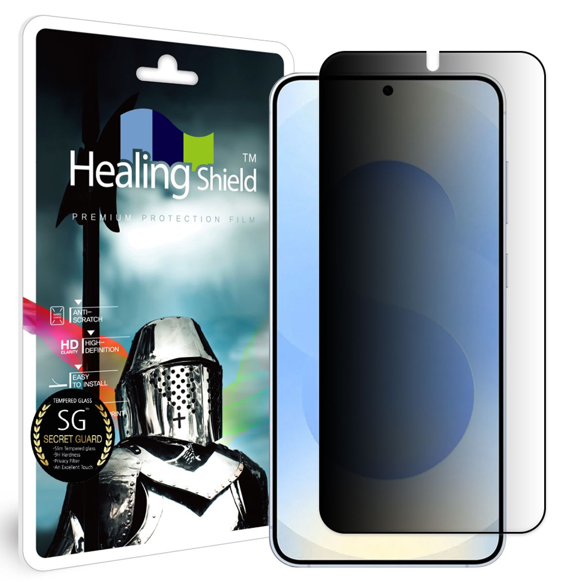 힐링쉴드(HEALINGSHIELD) 갤럭시S25 3D 풀커버 9H 사생활 정보보안 액정보호 강화유리필름 1매