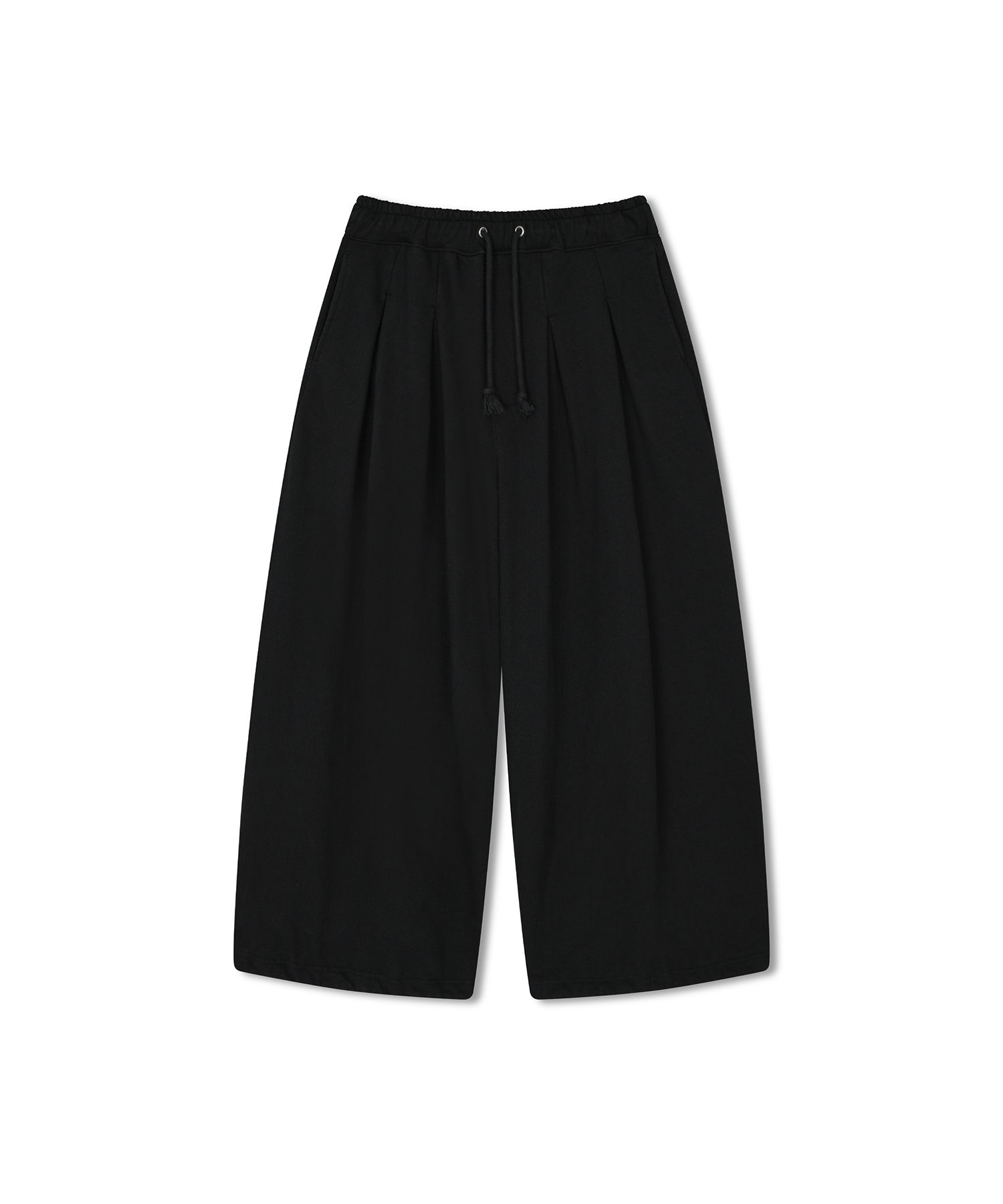 MUSINSA | ANGLAN Double Valley Tuck Sweat Pants - Black