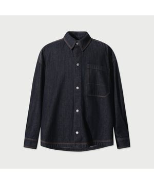 MUTT 스프링 데님 셔츠 자켓 - 다크 블루
