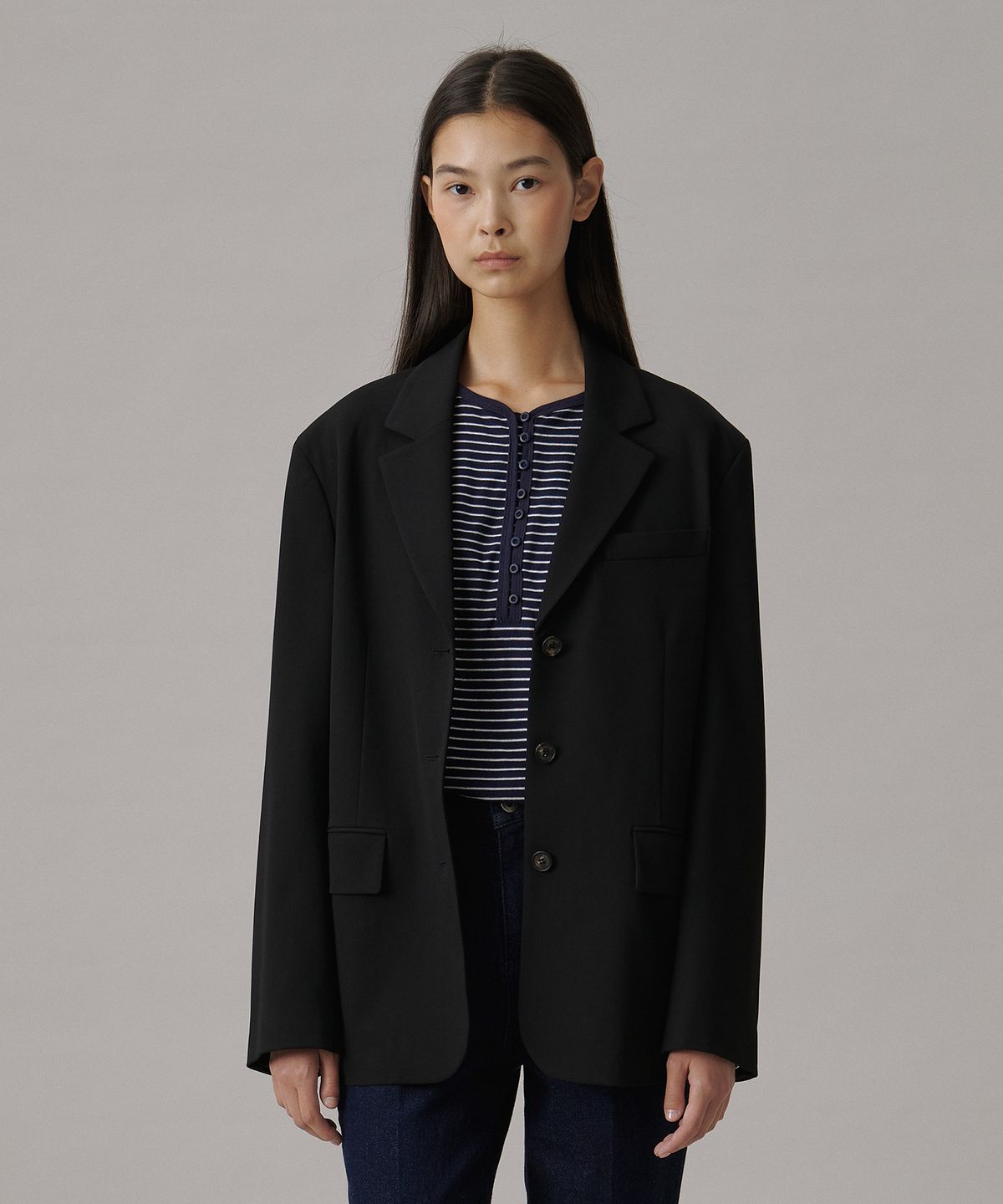 튜드먼트(TTUDEMENT) SINGLE TAILORED JACKET_BLACK