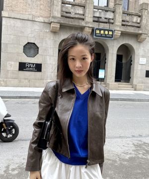 폭스 레더 자켓 (BROWN)