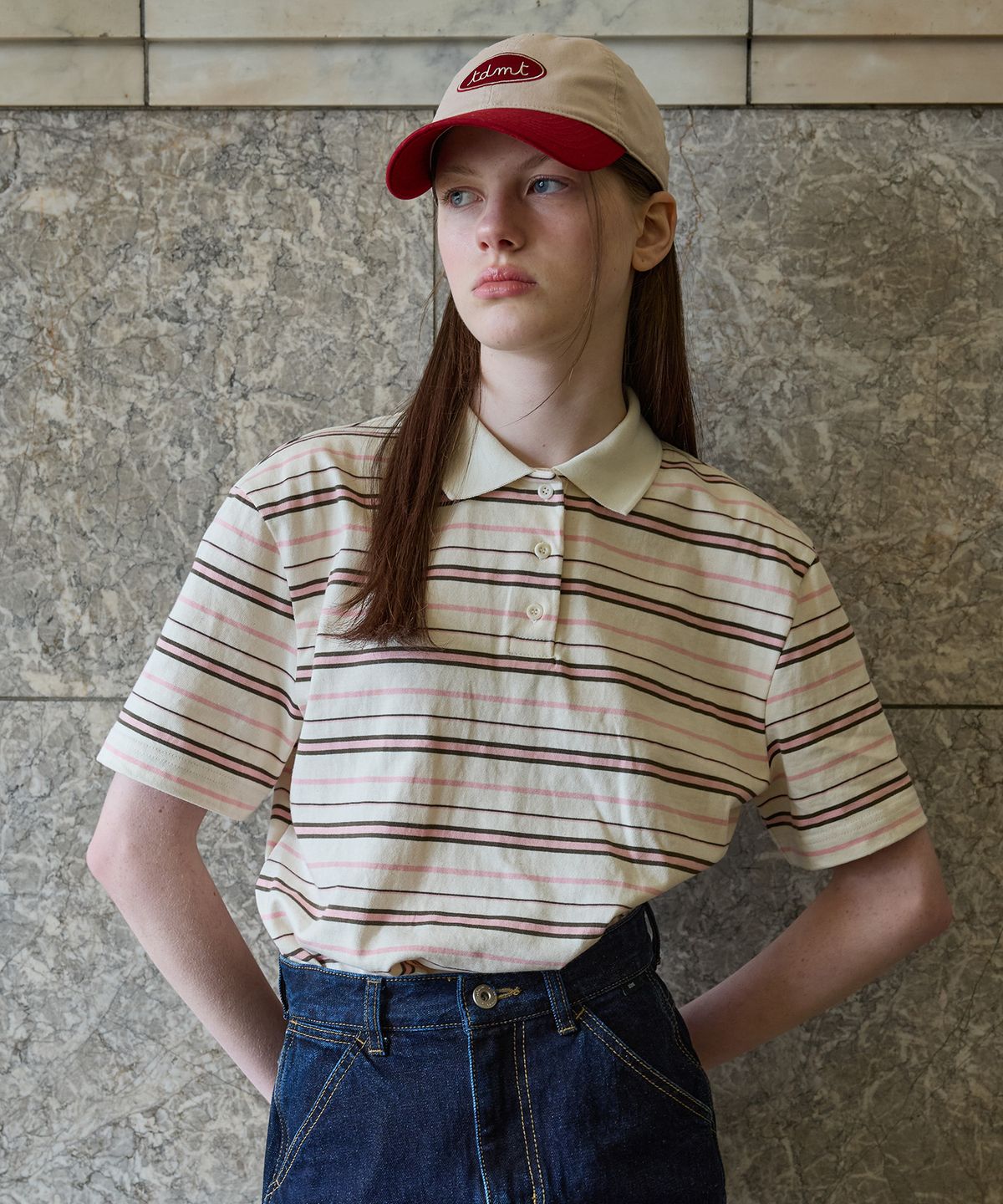 튜드먼트(TTUDEMENT) STRIPE RUGBY SHIRT IVORY