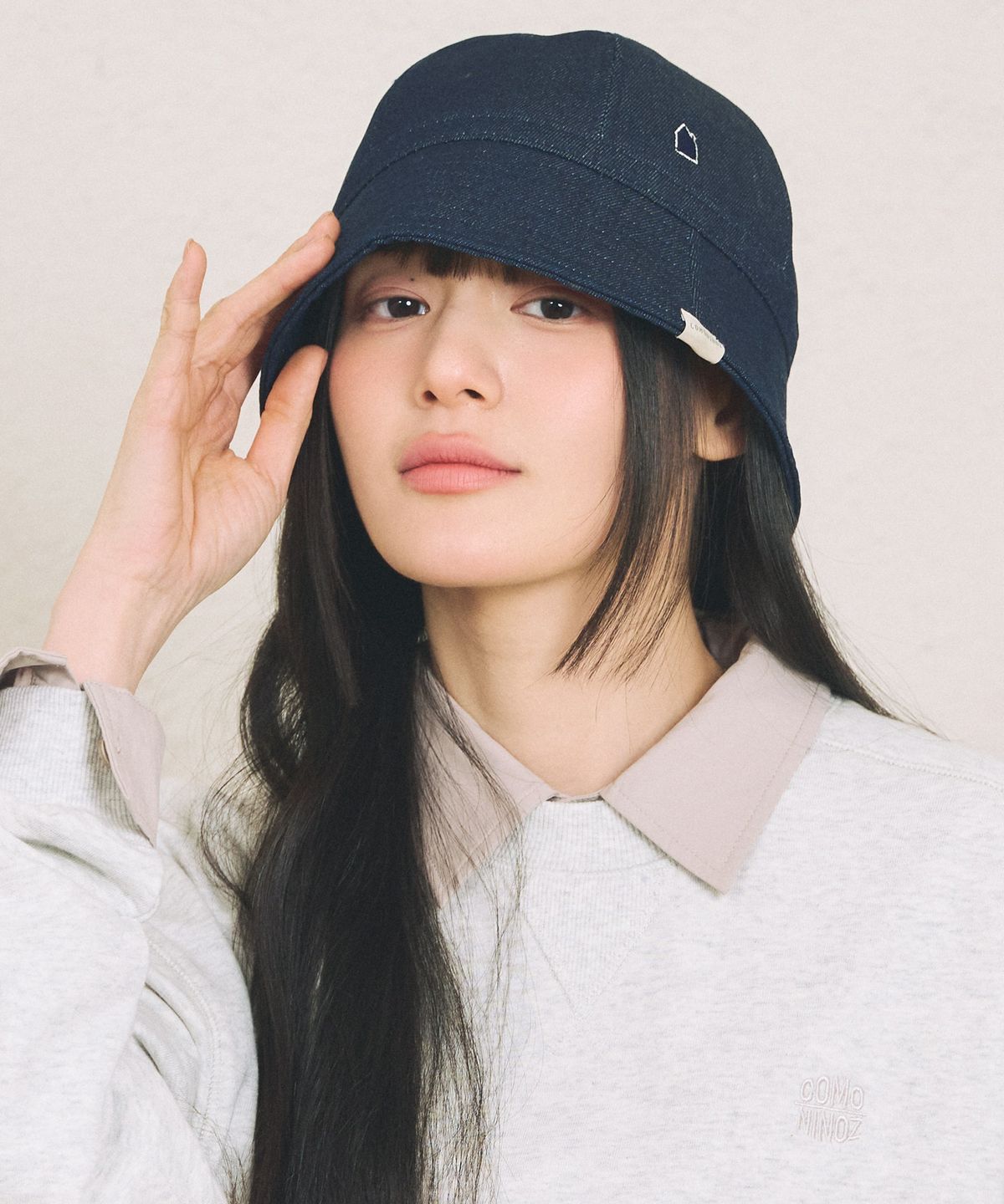 꼬모니노즈(COMONINOZ) [CN]25S DENIM SERVICE HAT [2COLOR]