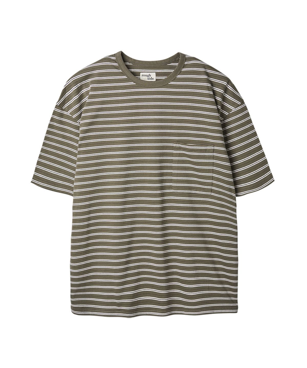 러프사이드(ROUGHSIDE) Multi Stripe Half Sleeve Mud