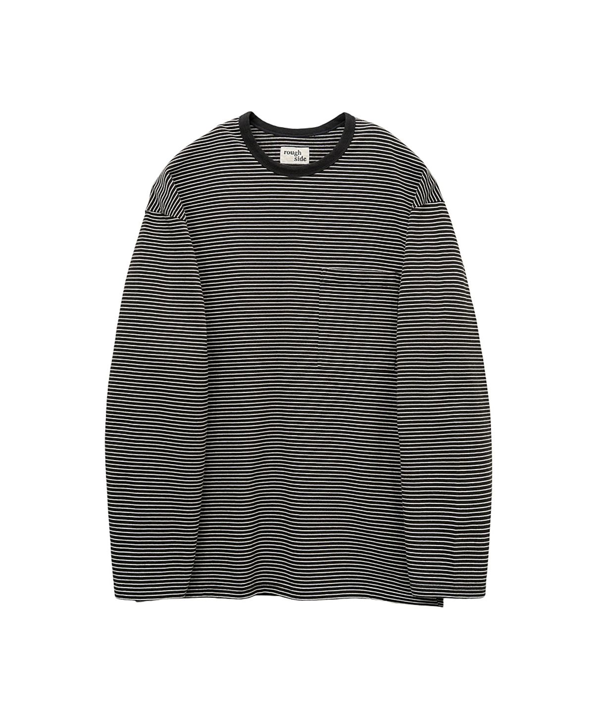 러프사이드(ROUGHSIDE) Pin Stripe Long Sleeve Charcoal