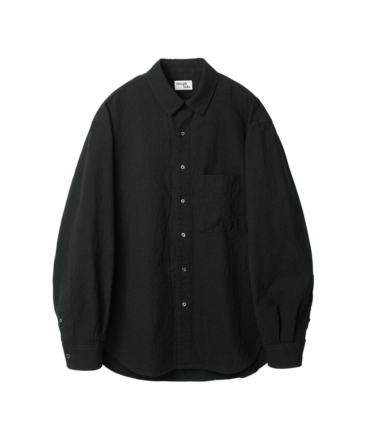 러프사이드(ROUGHSIDE) Primary Crease Shirt Black