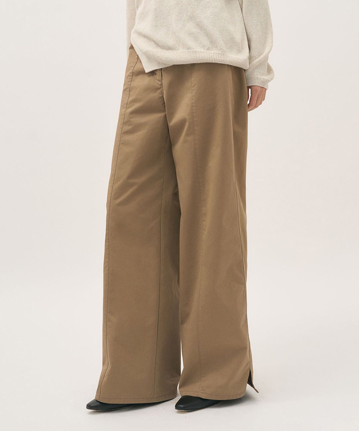 러프사이드 화이트라벨(ROUGH SIDE WHITE LABEL) Mermaid Pants Camel