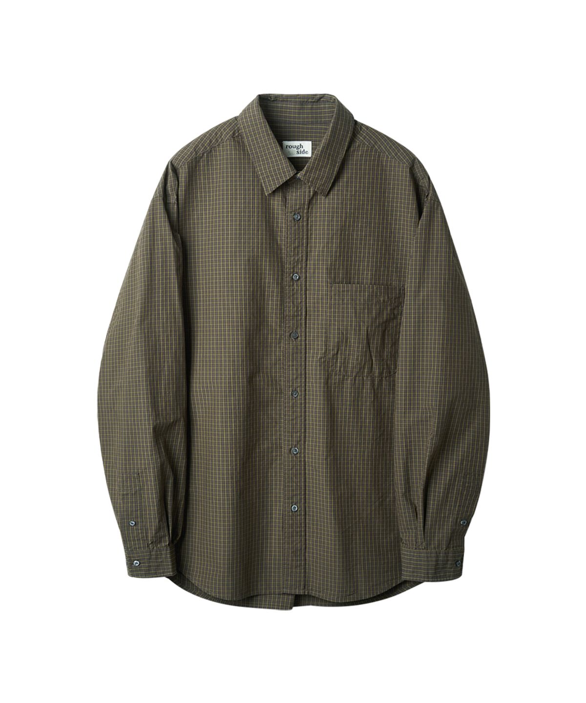러프사이드(ROUGHSIDE) Primary Shirt Brown Gingham Check