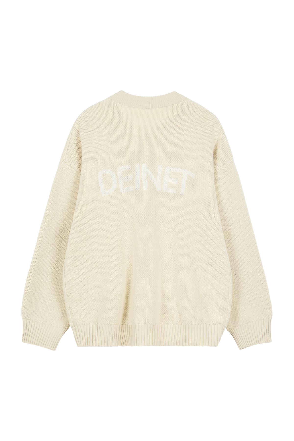 다이닛(DEINET) D JACQUARD LONG KNIT ZIP-UP IN BEIGE
