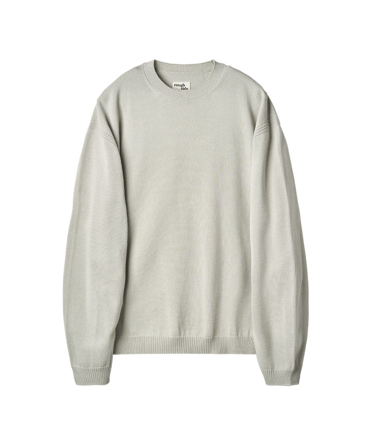 러프사이드(ROUGHSIDE) Whole Garment Crew Knit Dove