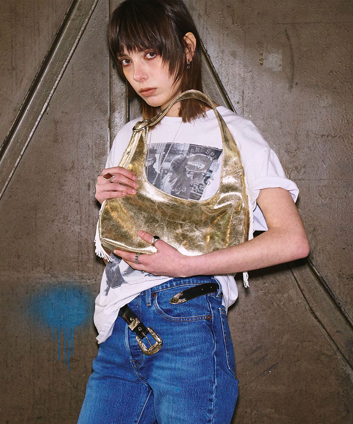 ☆SAND MUSEUM☆ PONY FRINGE BAG Gold SM2A0009 MUSINSA | SAND MUSEUM PONY FRINGE BAG [Gold]