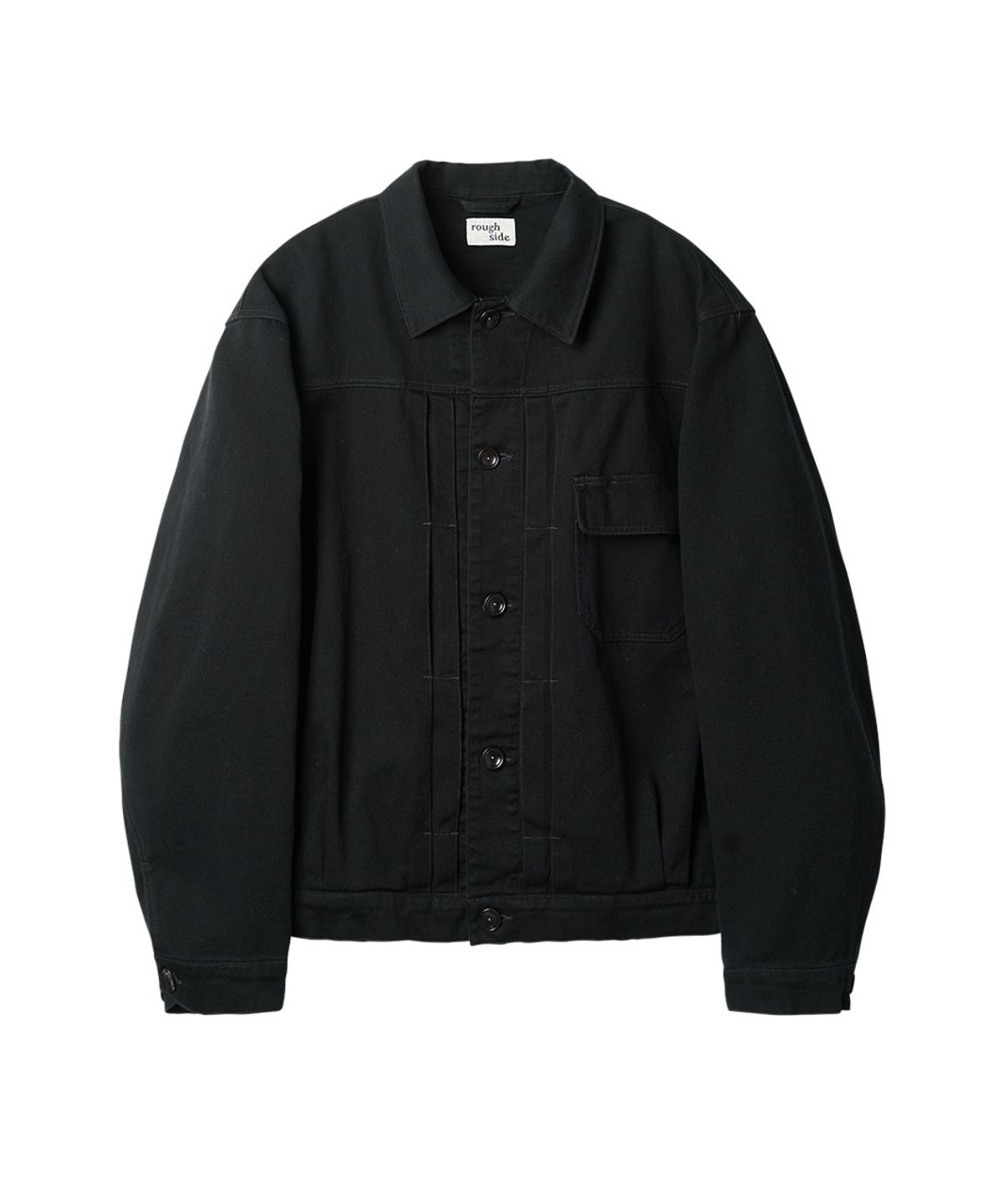 러프사이드(ROUGHSIDE) Trucker Jacket Ash Black