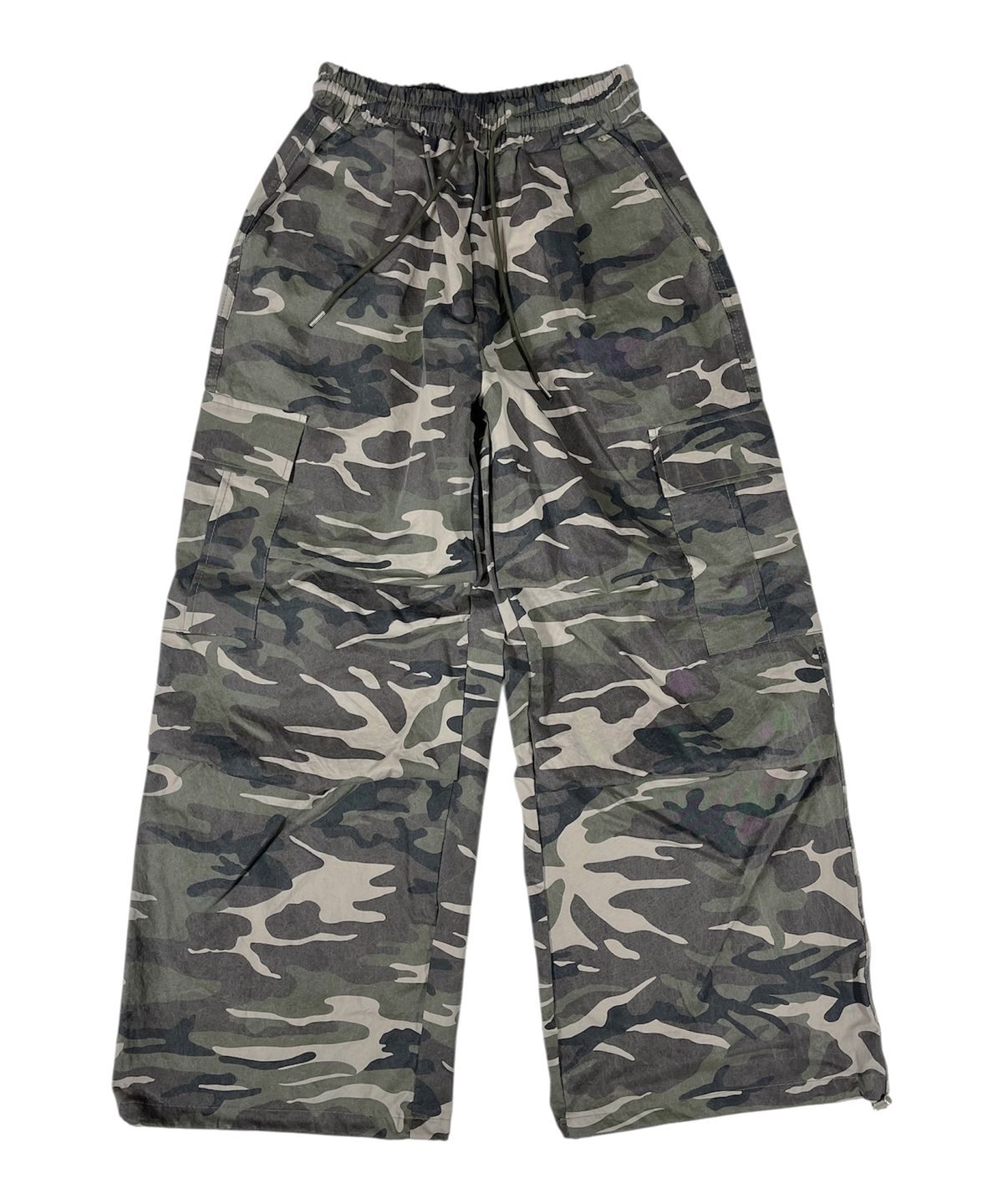 스케이터락(SK8ER ROCK) Camouflage Cotton Cargo Wide Pants ((Beige))