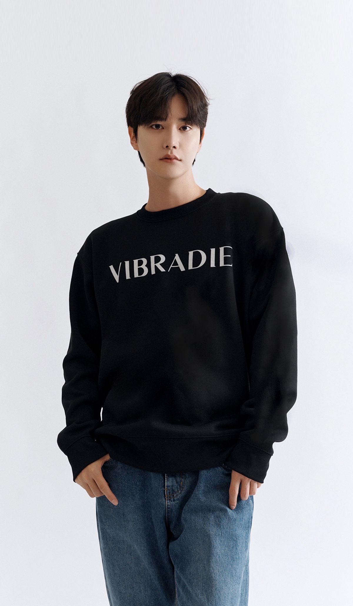 바이브라디(VIBRADIE) VB 남성 로고 블랙 맨투맨