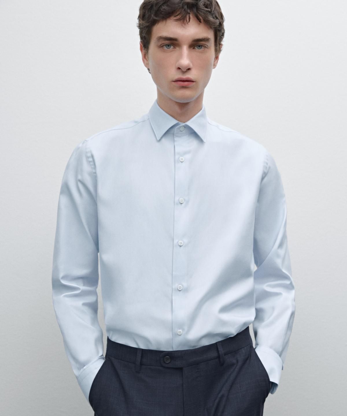 마시모두띠(MASSIMO DUTTI) 100% 코튼 슬림 핏 옥스퍼드 셔츠