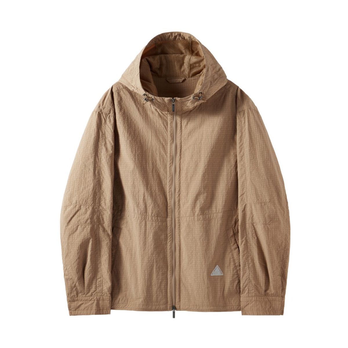 브롬톤 런던(BROMPTON LONDON) SLEEVES CHEQUERED HOOD JUMPER - D/BEIGE (P251UJP103)