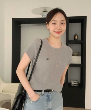 [쁨이 PICK] 라글란 반팔 티셔츠 (MELANGE GREY)