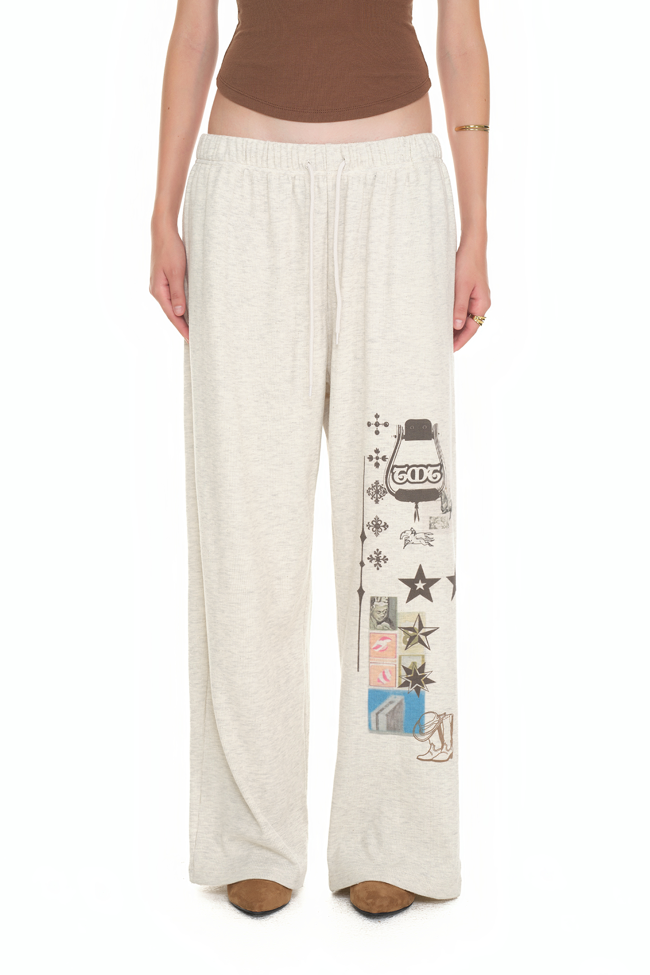 パンツ TOOMUCHTAX PRINTED WAFFLE PANTS MUSINSA公式 | TOOMUCHTAX PRINTED WAFFLE PANTS (IVORY)