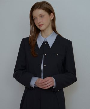 Silky Crop Jacket [Navy]