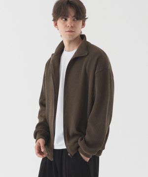 컴포터블 오버핏 풀집업 니트 (브라운)