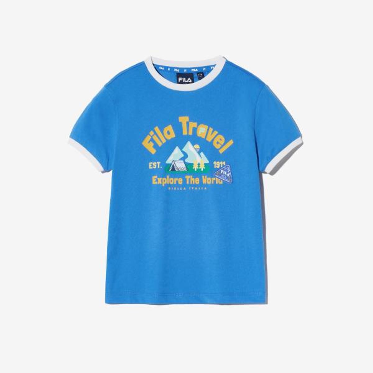 휠라 키즈(FILA KIDS) Travel club 링거 반팔티셔츠