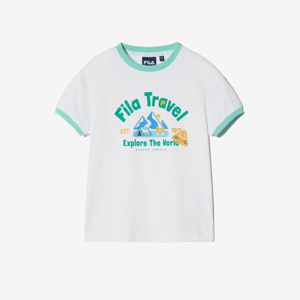 휠라 키즈(FILA KIDS) Travel club 링거 반팔티셔츠