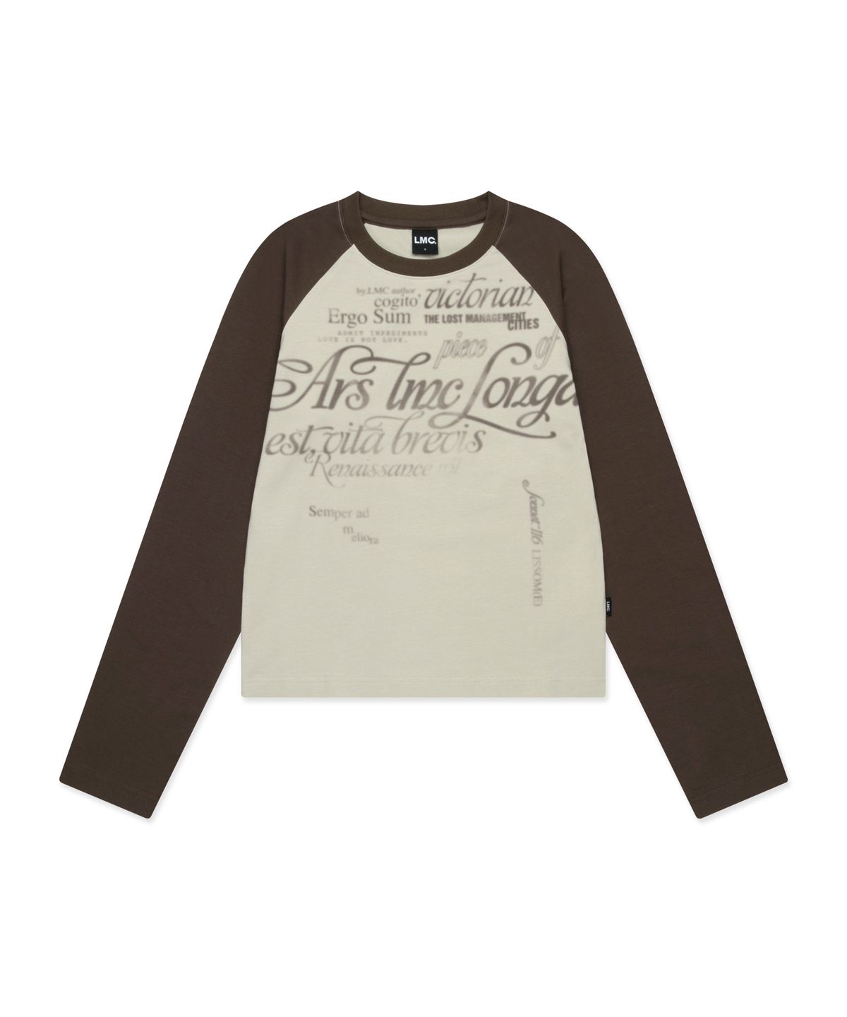 엘엠씨(LMC) WM GRADATION LETTERING RAGLAN LONG SLV TEE brown